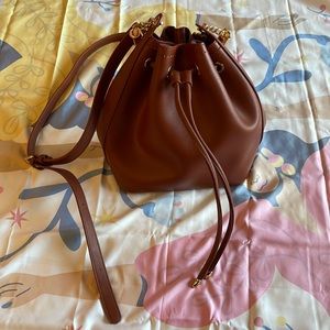 Vegan leather bucket bag - Camel